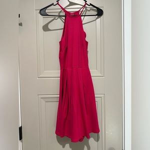 Scalloped top, pink dress